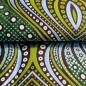 Preview: Afrikanischer Wax Print Stoff Baumwolle GREEN DIAMONDS - EMBELLISHED